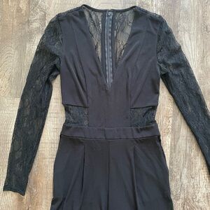 Express long sleeve black lace jumpsuit loose leg size 2 XS S